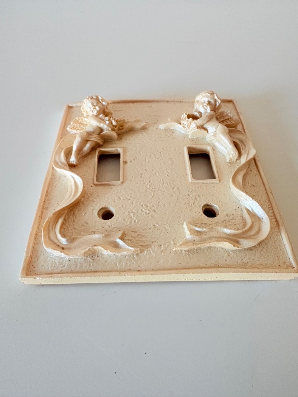 Cherub Rococo Double Light Switch Plate Resin - Picture 2 of 10